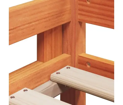 Aukšta Lova Su Stogu, Vaško Ruda, 90X200cm Pušies Masyvas