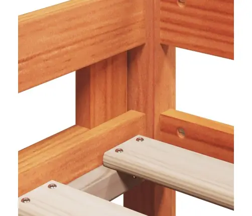 Augstā Gulta Ar Jumtu Vaska Brūnas 90X190 Cm Priedes Masīvkoks Vidaxl