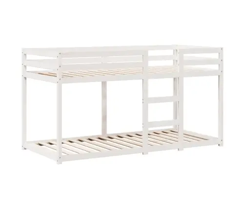 Divstāvu Gulta Ar Jumtu, Balta, 80X200 Cm, Priedes Masīvkoks Vidaxl
