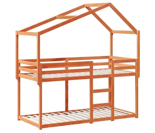 Katusega Narivoodi, Vahapruun, 80 X 200 cm Männipuit