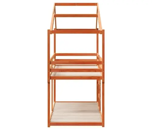 Katusega Narivoodi, Vahapruun, 80 X 200 cm Männipuit