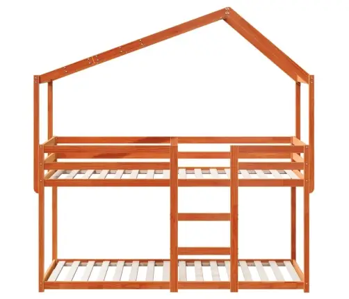 Katusega Narivoodi, Vahapruun, 90 X 190 cm Männipuit