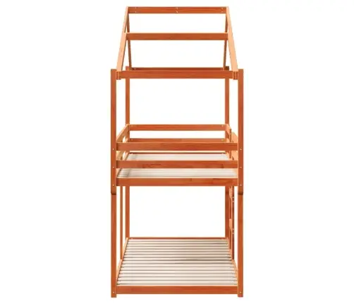 Katusega Narivoodi, Vahapruun, 90 X 190 cm Männipuit