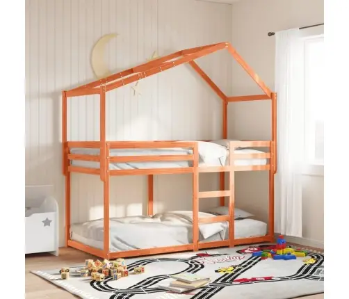 Katusega Narivoodi, Vahapruun, 90 X 190 cm Männipuit