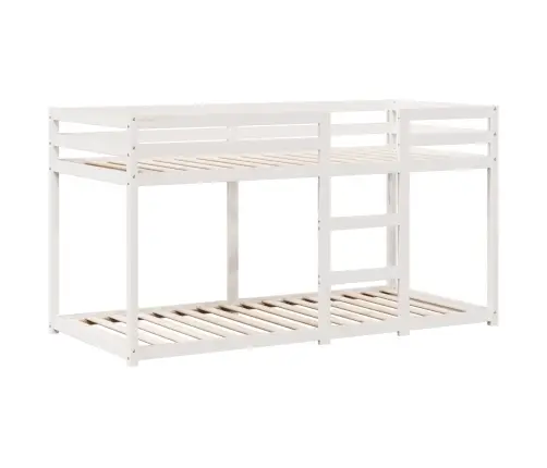 Katusega Narivoodi, Valge, 90 X 190 cm Männipuit