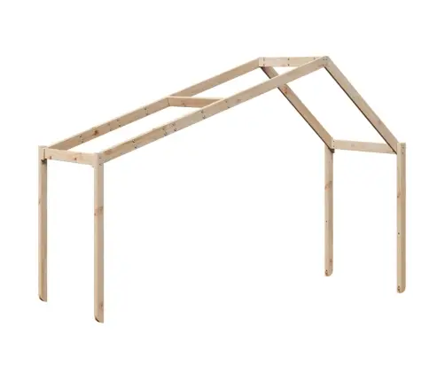 Divstāvu Gulta Ar Jumtu, 75X190 Cm, Priedes Masīvkoks Vidaxl