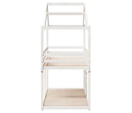 Katusega Narivoodi, Valge, 75 X 190 cm Männipuit