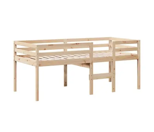 Augstā Gulta Ar Jumtu, 90X200 Cm, Priedes Masīvkoks Vidaxl