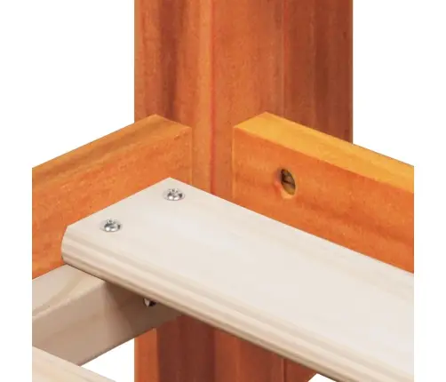 Augstā Gulta Ar Jumtu Vaska Brūnas 90X200 Cm Priedes Masīvkoks Vidaxl