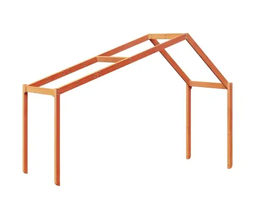 Augstā Gulta Ar Jumtu Vaska Brūnas 80X200 Cm Priedes Masīvkoks Vidaxl