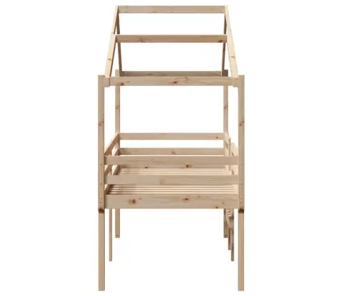 Augstā Gulta Ar Jumtu, 90X190 Cm, Priedes Masīvkoks Vidaxl