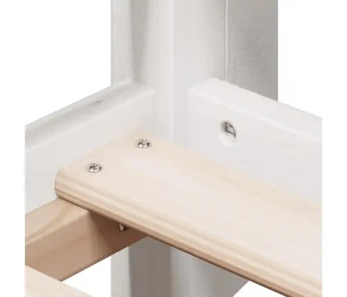 Augstā Gulta Ar Jumtu, Balta, 90X190 Cm, Priedes Masīvkoks Vidaxl