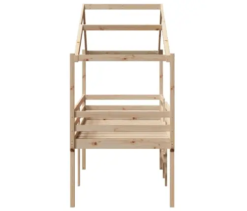 Augstā Gulta Ar Jumtu, 75X190 Cm, Priedes Masīvkoks Vidaxl