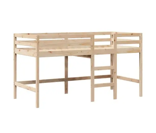 Kõrge Voodi Redeli Ja Katusega, 90X190 cm Männipuit