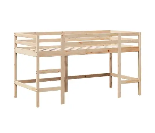 Kõrge Voodi Redeli Ja Katusega, 90X200 cm Männipuit