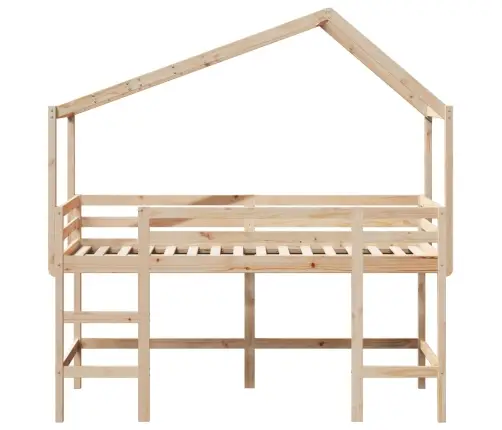 Augstā Gulta Ar Jumtu, 80X200 Cm, Priedes Masīvkoks Vidaxl