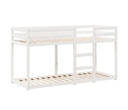 Katusega Narivoodi, Valge, 90 X 200 cm Männipuit