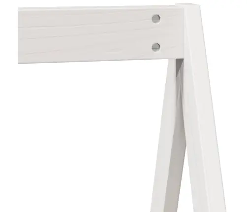 Katusega Narivoodi, Valge, 90 X 200 cm Männipuit