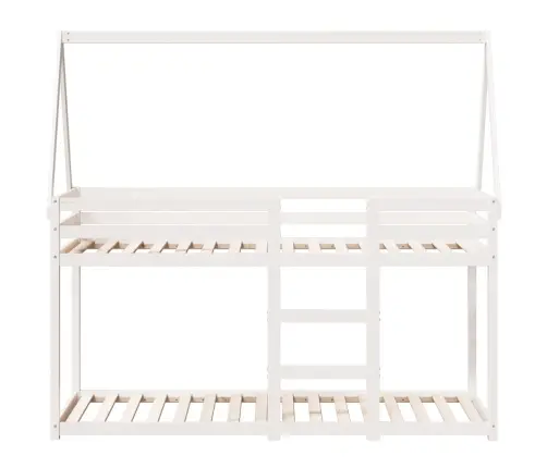 Katusega Narivoodi, Valge, 75 X 190 cm Männipuit