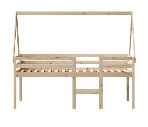 Augstā Gulta Ar Jumtu, 80X200 Cm, Priedes Masīvkoks Vidaxl