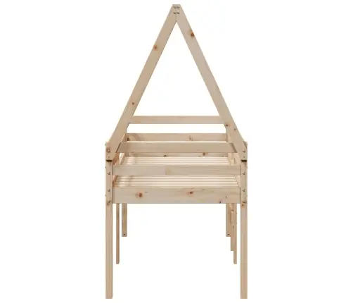 Augstā Gulta Ar Jumtu, 80X200 Cm, Priedes Masīvkoks Vidaxl