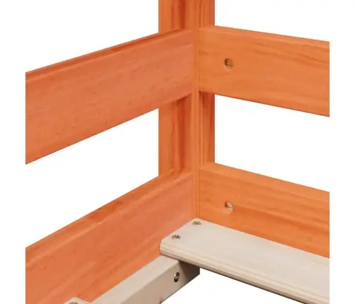 Augstā Gulta Ar Jumtu Vaska Brūnas 80X200 Cm Priedes Masīvkoks Vidaxl