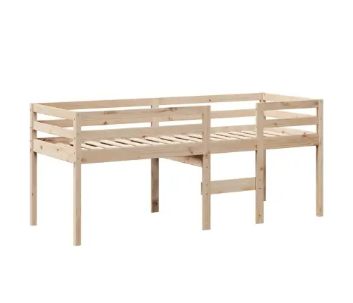 Aukšta Lova Su Stogu, 90X190cm Pušies Medienos Masyvas
