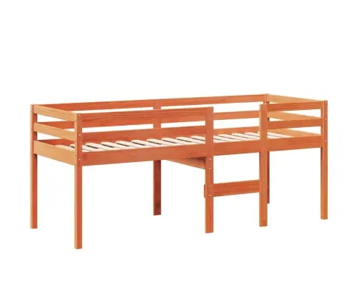 Augstā Gulta Ar Jumtu Vaska Brūnas 90X190 Cm Priedes Masīvkoks Vidaxl