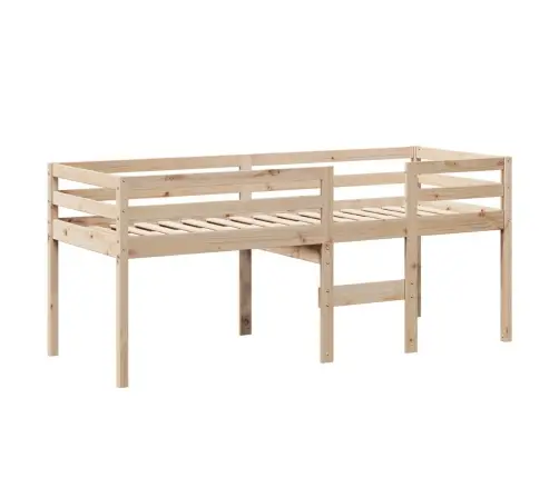 Augstā Gulta Ar Jumtu, 75X190 Cm, Priedes Masīvkoks Vidaxl