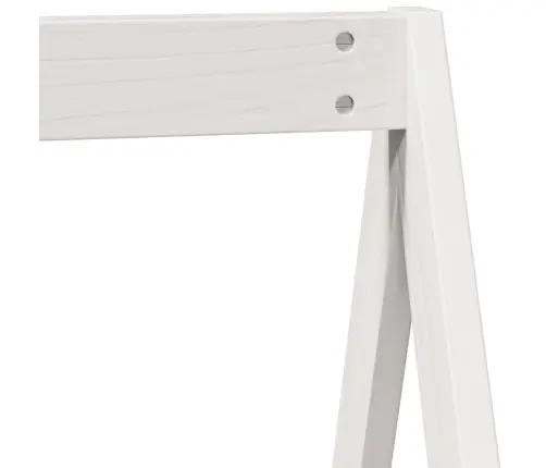 Augstā Gulta Ar Jumtu, Balta, 75X190 Cm, Priedes Masīvkoks Vidaxl