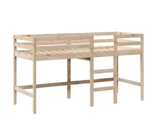 Augstā Gulta Ar Jumtu, 90X200 Cm, Priedes Masīvkoks Vidaxl