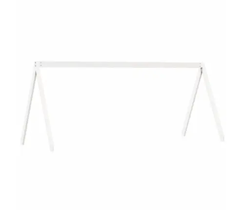 Augstā Gulta Ar Jumtu, Balta, 90X190 Cm, Priedes Masīvkoks Vidaxl