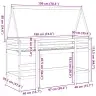 Augstā Gulta Ar Jumtu, 90X190 Cm, Priedes Masīvkoks Vidaxl