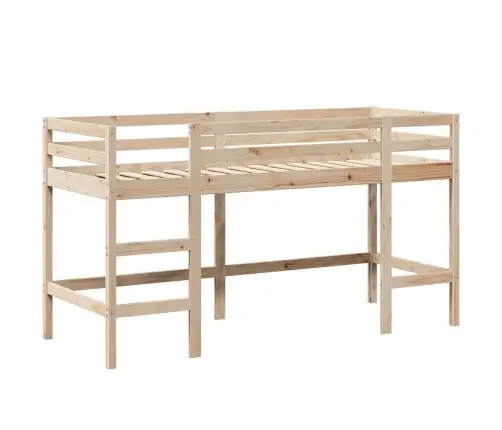 Augstā Gulta Ar Jumtu, 90X190 Cm, Priedes Masīvkoks Vidaxl