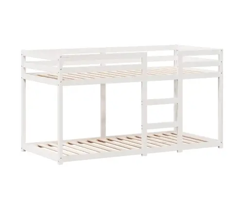 Katusega Narivoodi, Valge, 90 X 200 cm Männipuit