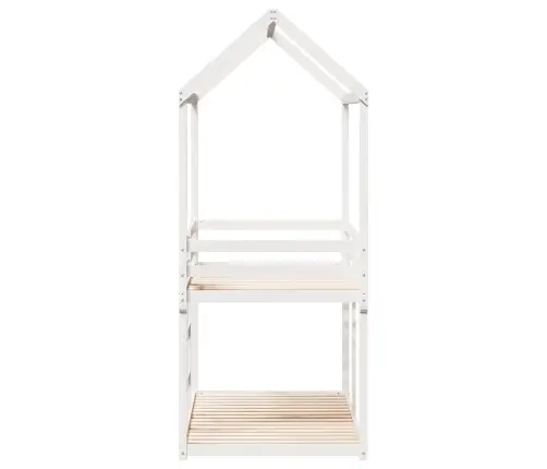 Katusega Narivoodi, Valge, 90 X 200 cm Männipuit