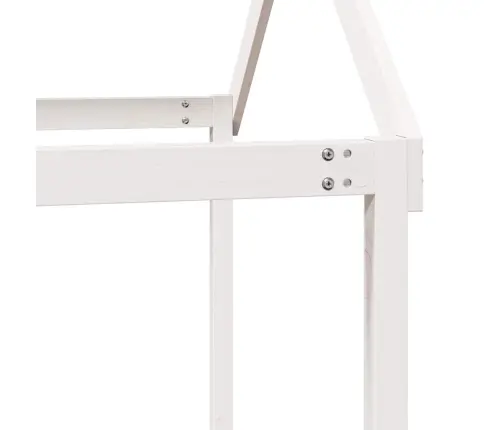 Katusega Narivoodi, Valge, 90 X 200 cm Männipuit