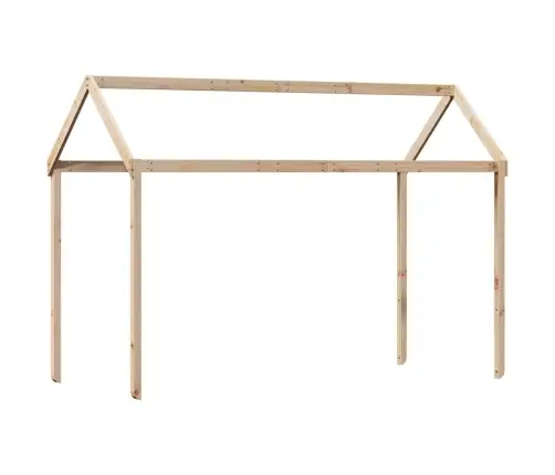 Divstāvu Gulta Ar Jumtu, 90X200 Cm, Priedes Masīvkoks Vidaxl