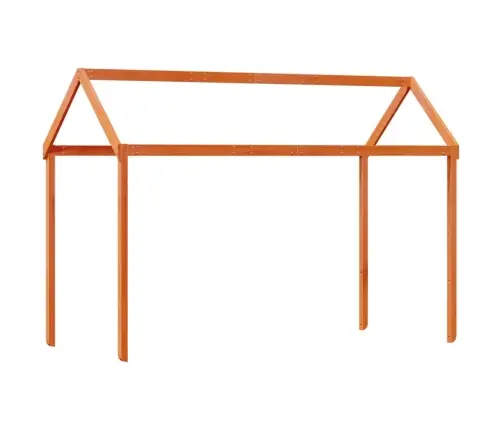 Vaikiška Lova Su Stogeliu, Vaško Ruda, 80X200cm Pušies Masyvas