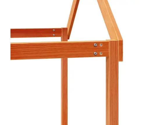 Vaikiška Lova Su Stogeliu, Vaško Ruda, 80X200cm Pušies Masyvas