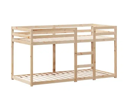 Divstāvu Gulta Ar Jumtu, 90X190 Cm, Priedes Masīvkoks Vidaxl