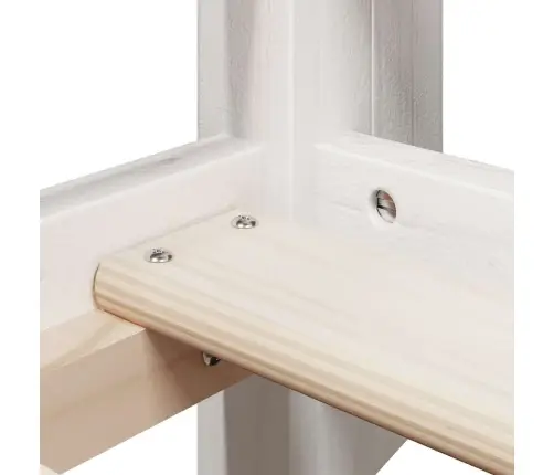 Katusega Narivoodi, Valge, 90 X 190 cm Männipuit