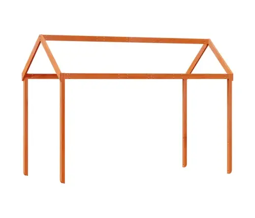 Divstāvu Gulta Ar Jumtu, Vaska Brūna, 90X190 Cm, Priedes Koks Vidaxl