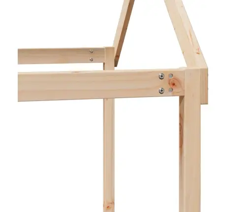 Divstāvu Gulta Ar Jumtu, 90X190 Cm, Priedes Masīvkoks Vidaxl