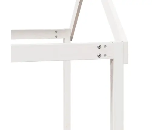 Katusega Narivoodi, Valge, 90 X 190 cm Männipuit