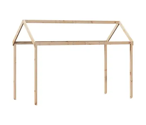 Augstā Gulta Ar Jumtu, 90X200 Cm, Priedes Masīvkoks Vidaxl