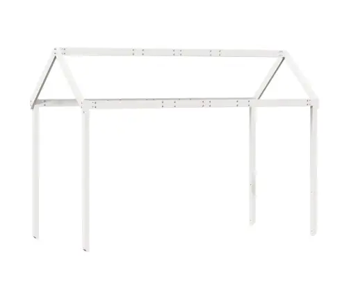 Kõrge Voodi, Katusega, Valge, 90 X 200 cm Männipuit