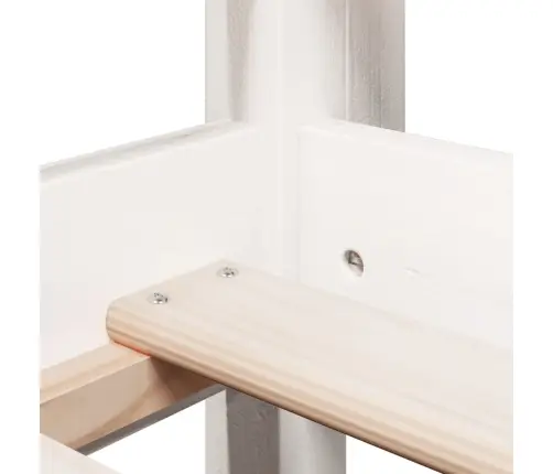 Aukšta Lova Su Stogu, Balta, 80X200cm Pušies Medienos Masyvas