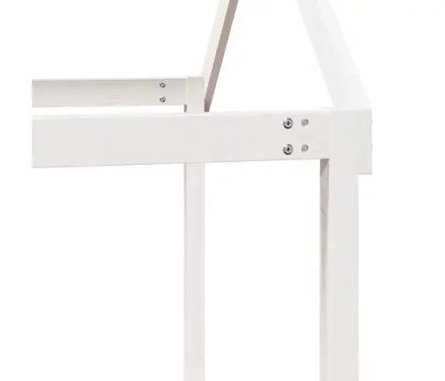 Aukšta Lova Su Stogu, Balta, 80X200cm Pušies Medienos Masyvas