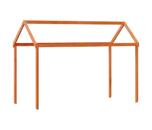 Augstā Gulta Ar Jumtu Vaska Brūnas 80X200 Cm Priedes Masīvkoks Vidaxl